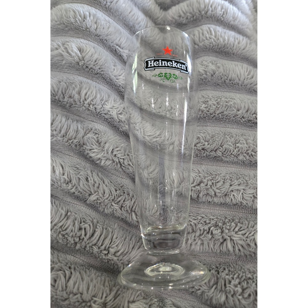 Heineken 0.25L Footed Pilsner Glass Clear Red Star Logo Beer Glassware Barware